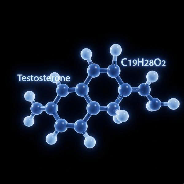 Mô hình phân tử Testosterone, hormone nam tính quan trọng quyết định đến sức khỏe và sinh lý nam giới.